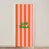 Strepen - Oranje - Verticaal - Ciao bella deurposter klein -3d_beige