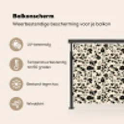 Bloemen - Dessin - Zwart Balkonbeschermer Duitsland klein 596 -specs_NL