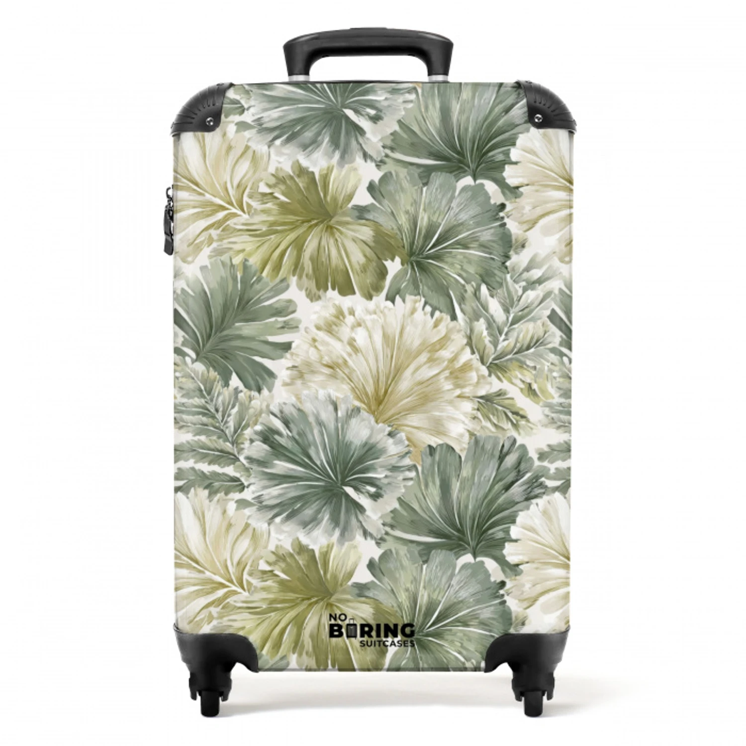 Bladeren - Botanisch - Groen NBS - Handbagage koffer - Volwassenen Unisex middel -productfoto_recht