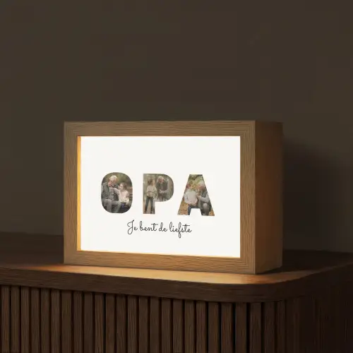 Opa - Lettercollage Light Box met kabel (Tafellamp) klein -z3d_website