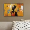 Vrouw - Ogen - Penseelstreken - Geel canvas 2cm klein -sfeer3
