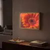 Oranje - Gerbera - Intens Light Box met batterij (Wandlamp) middel -sfeer1