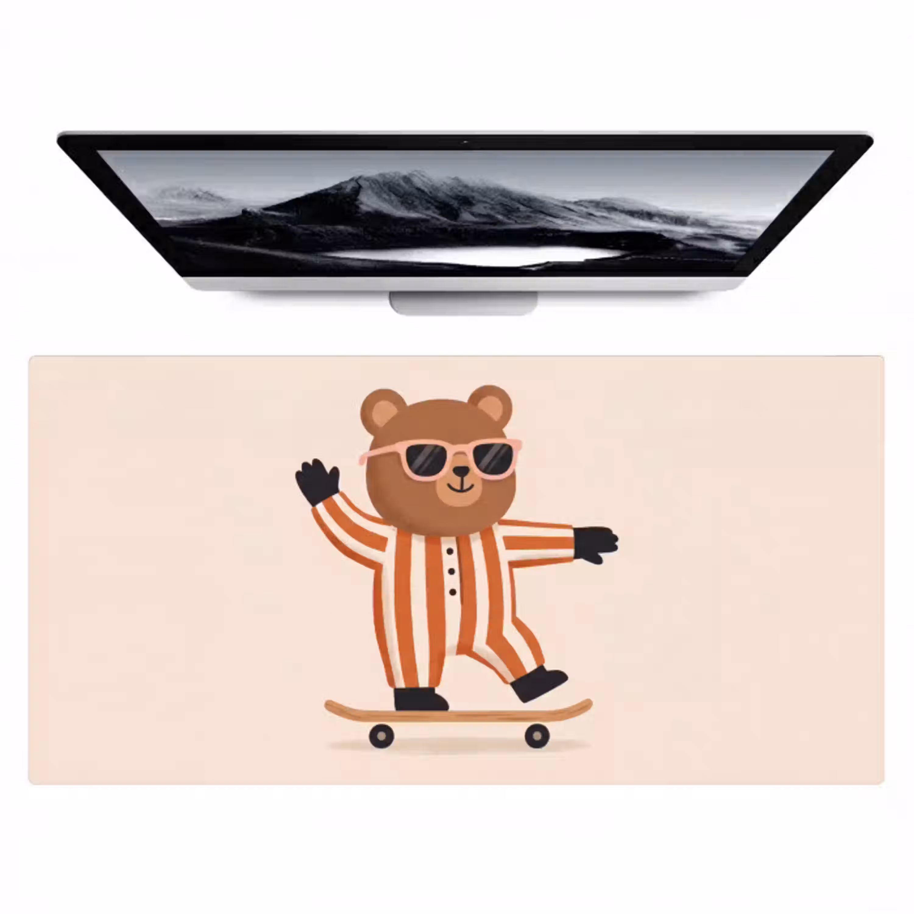 Dieren - Skateboard - Spel - Cartoon - Roze Muismat XXL klein -zzz3d