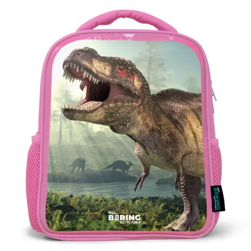Thijs Tyrannosaurus Kinderrugzak - Roze middel -3d