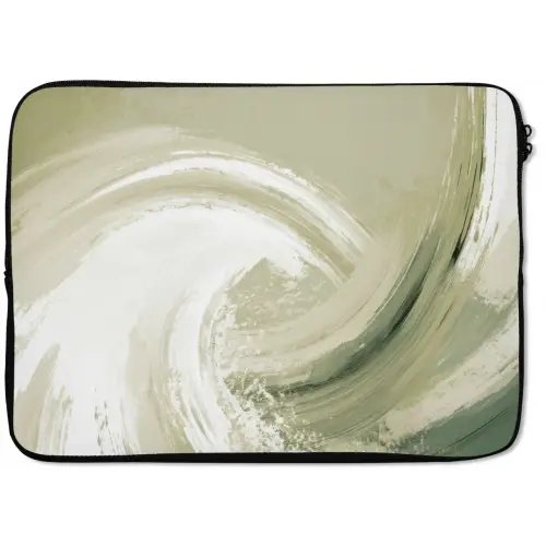 Abstract - Penseelstreken - Golven - Groen laptophoes neopreen klein -zkaufland3dotto