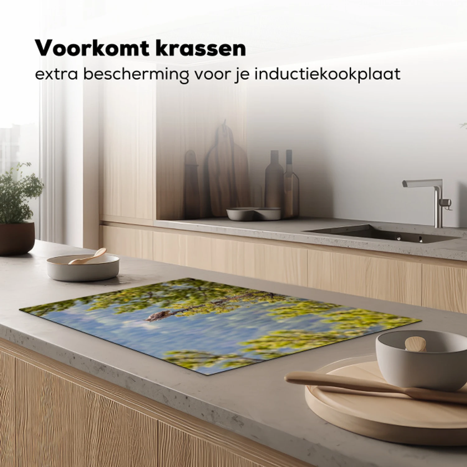Uil - Oehoe - Bomen - Natuur Inductie beschermer vinyl 3mm klein -sfeer1