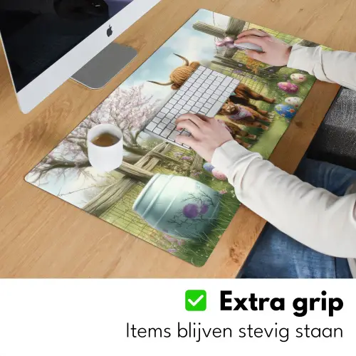 Schotsehooglanders - Paaseieren - Lente Muismat XXL klein -sfeer3