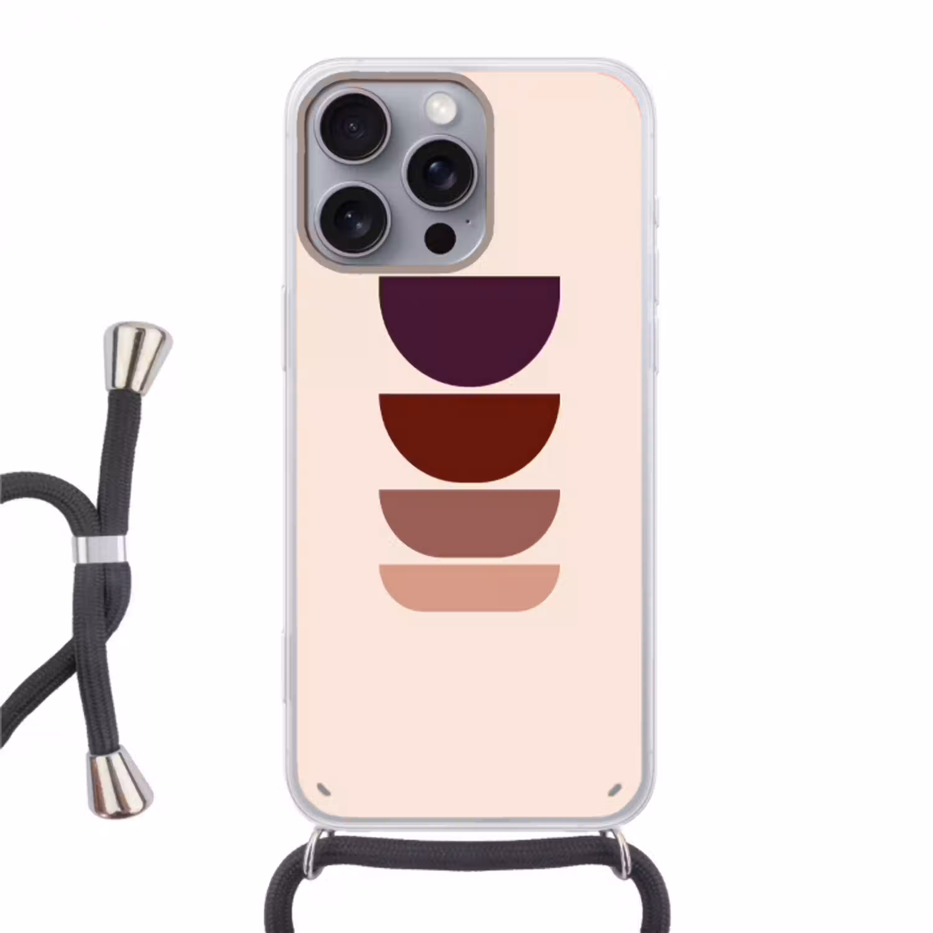 Harmonieus - Symmetrisch - Rood Hoesje iPhone 16 Pro Max met koord klein -3d