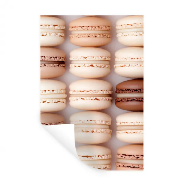 Macarons - Beige - Bruin Muursticker klein -3d