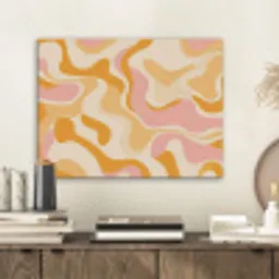 Abstract - Golvend - Oranje PET vilt klein -sfeer1