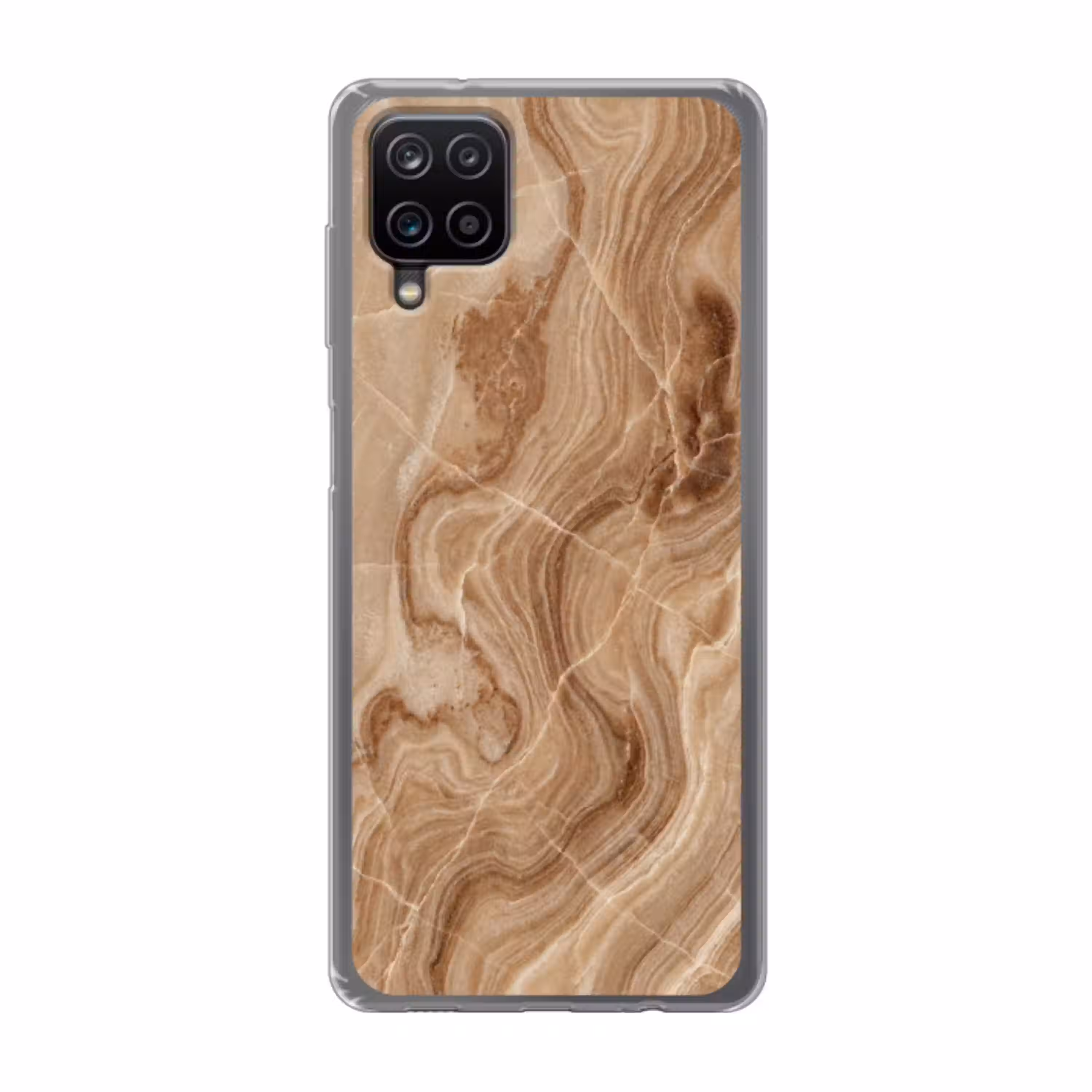 Textuur - Golvend - Abstract - Warm - Bruin Telefoonhoesje Samsung Galaxy A12 klein -3d