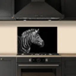 Zebra - Zwart - Wit - Portret - Dieren keuken achterwand spatscherm klein -sfeer1