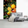 Citroenen - Zwart - Kruiden - Graffiti - Verf fotobehang vinyl groot -slaapkamer