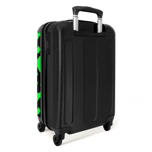 Groene fragmenten op zwart NBS - Handbagage koffer - Kinderen Unisex middel -achterkant