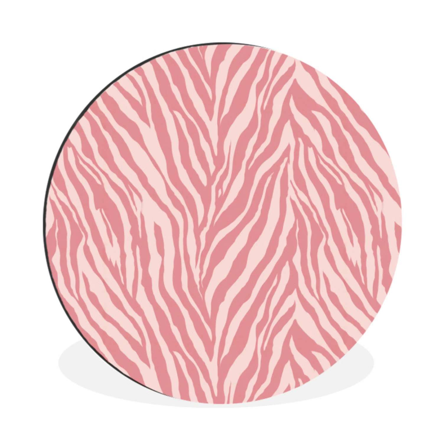 Zebra - Print - Roze Wandcirkel aluminium klein 190 -3d