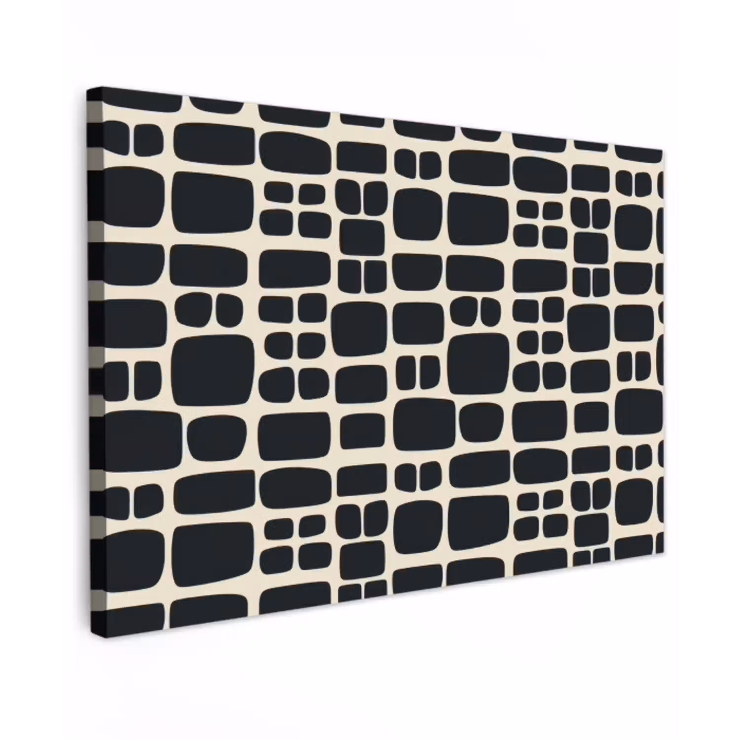 Modern - Organisch - Zwart canvas 2cm klein 34 -z3d