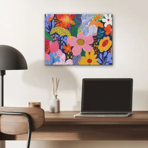 Kleurrijk - Bloemen - Abstract - Stippen PET vilt klein -sfeer5