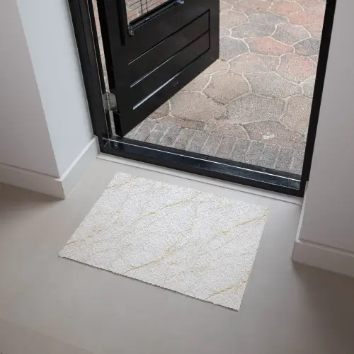 Wit - Marmer - Goud - Luxueus Deurmat klein 898 -sfeer5
