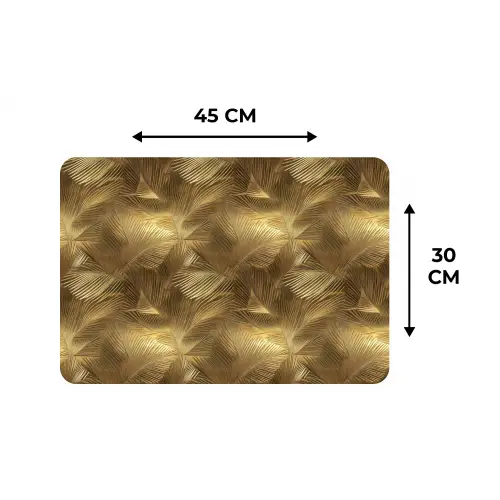 Palm - Waaier - Goud Placemat vinyl groot 368 -specs