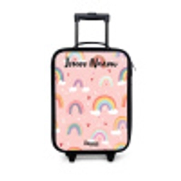 Regenboog - Patroon - Pastel Kinderkoffer - Zwart klein -3d