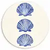 Schelpen - Blauw - Patroon Wandcirkel kunststof plaat 5mm dik klein -3d