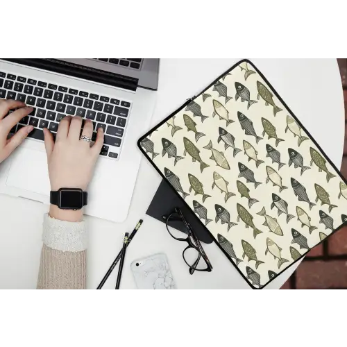 Vissen - Klassiek - Groen laptophoes neopreen klein 279 -bureau
