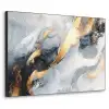Abstract - Goud - Verf - Aesthetic - Art Textielframe - compleet frame klein -3d