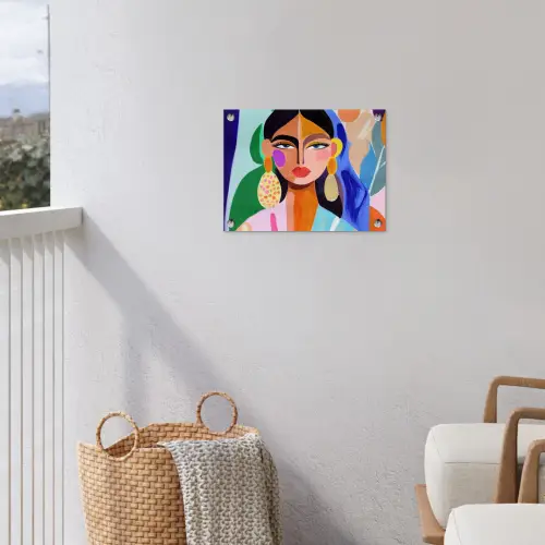 Portret - Vrouw - Modern tuinposter los doek klein -sfeer8