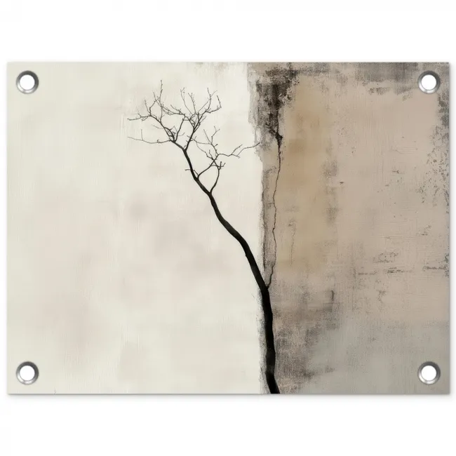 Wabi sabi - Plant - Beige tuinposter los doek klein -3d