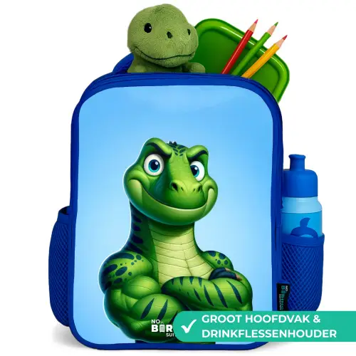 Spierbundelsaurus Kinderrugzak - Blauw middel -inhoud_NL