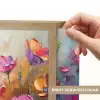 Bloemen - Paars - Kleurrijk - Handgeschilderd - Kunst Light Box met batterij (Wandlamp) middel -USP_websiteprintNL