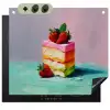Taartje - Aardbeien - Glazuur - Kleurrijk Inductie beschemer met haakjes middel -3d