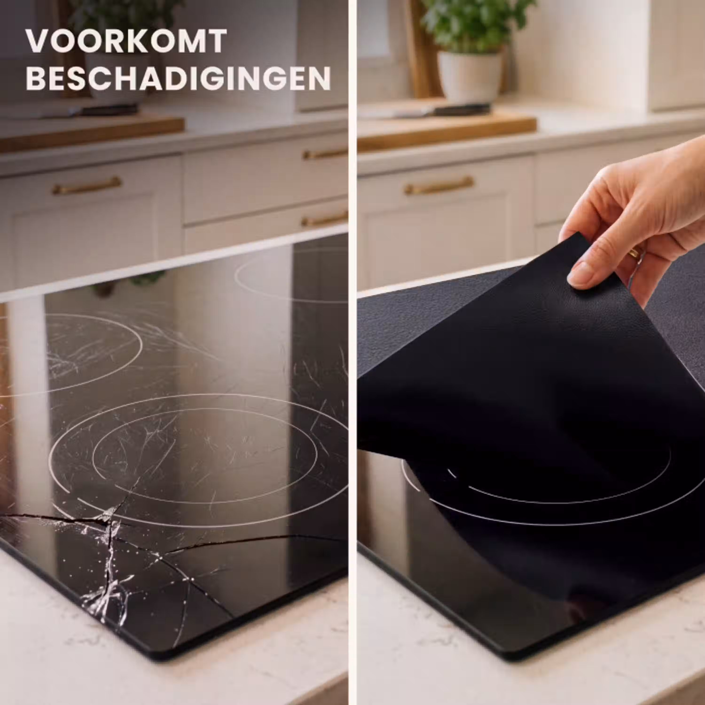 Diep Antraciet Textuur Inductie beschermer vinyl 3mm klein -sfeer1