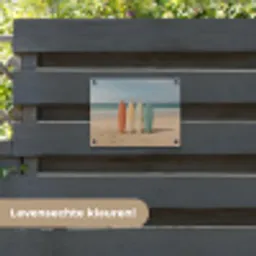 Strand - Surfbord - Pastel tuinposter los doek klein -sfeer3