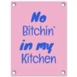 Quote - Blauw - Lettertype - Keuken tuinposter los doek klein -3d