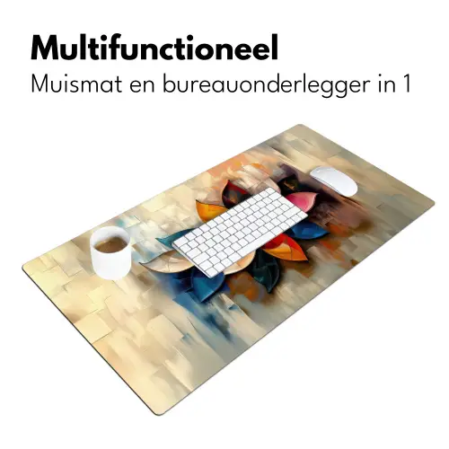 Bloem - Abstract - Kleurrijk - Bladeren Muismat XXL klein -sfeer4
