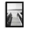 Loopbrug - Hout - Strand - Zee fotolijst zwart zonder passe partout klein -3d