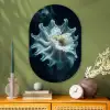 Zeewezen - Wit - Golven - Water Wandcirkel Ovaal Glas middel -sfeer2