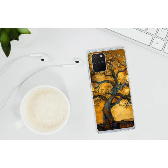 Boom - Levensboom - Abstract - Goud Telefoonhoesje Samsung Galaxy S10 Lite klein -oordopS10Lite