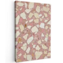 Roze - Decoratie - Stenen - Terrazzo Tuinposter op houten frame 2 cm dik middel -3d