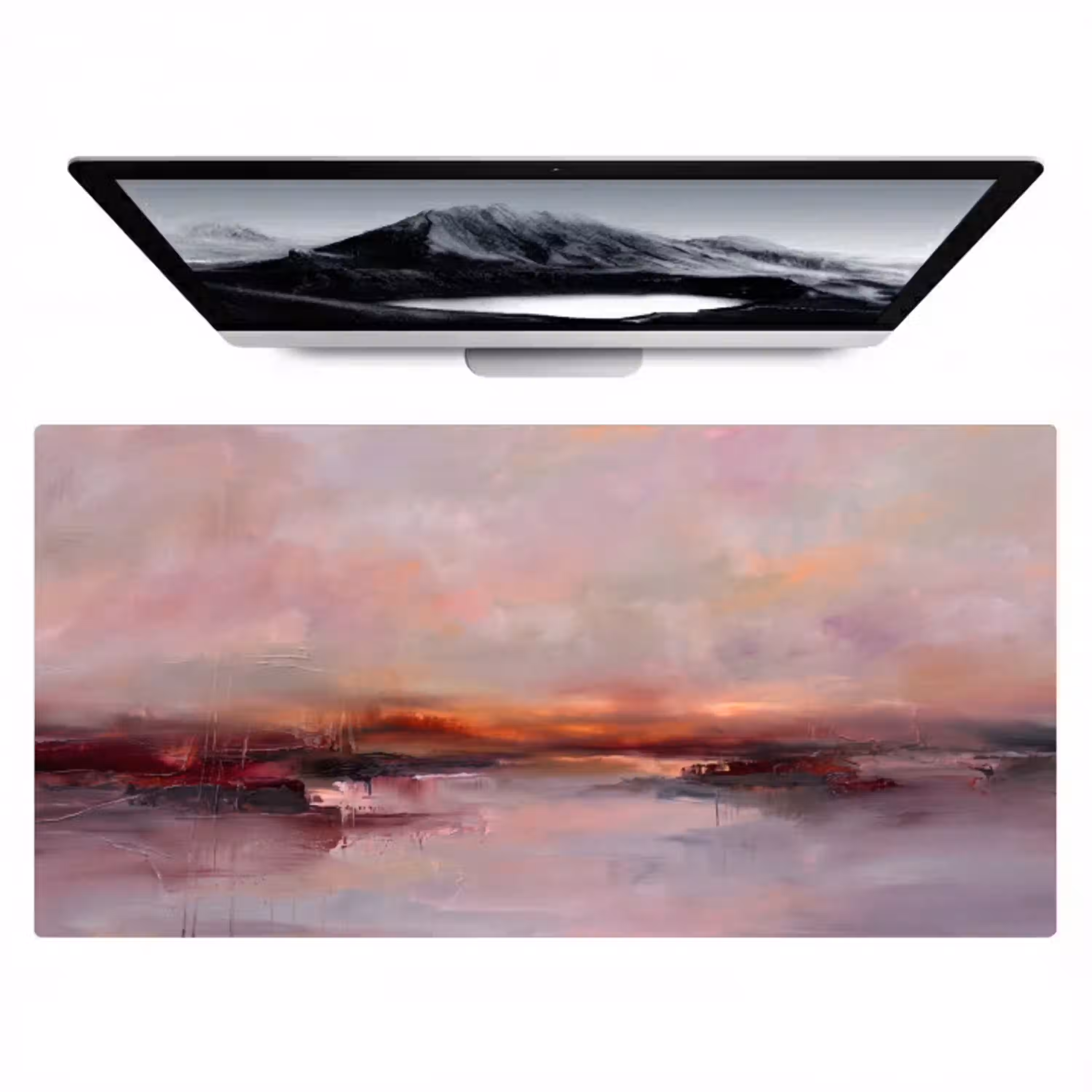 Landschap - Zonsondergang - Abstract - Modern - Roze Muismat XXL klein -zzz3d