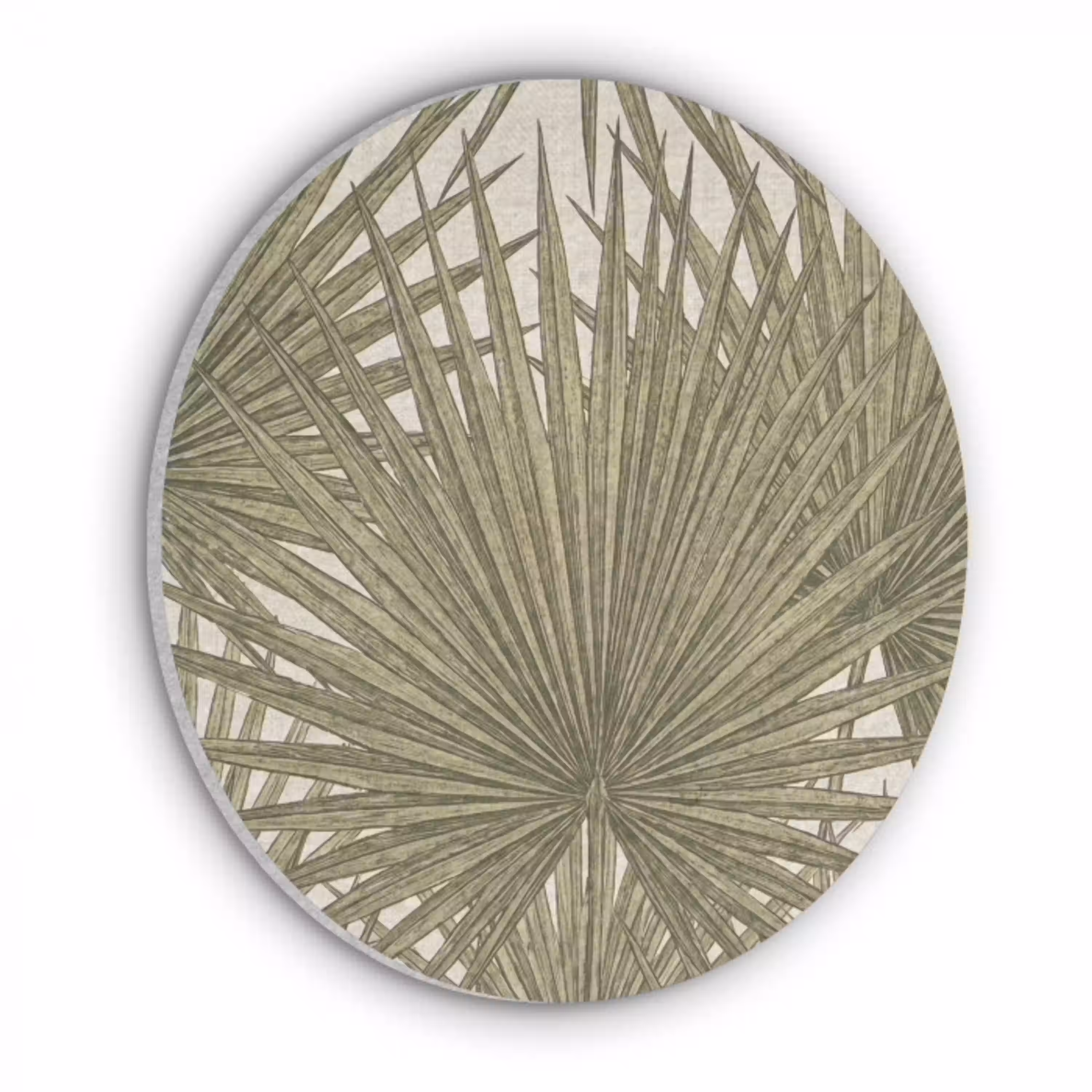 Blad - Tropisch - Patroon - Natuur - Groen Akoestische PET Vilt - Rond klein -3d