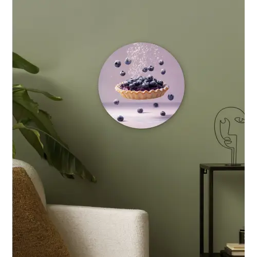 Eten - Taart - Bessen - Blauw Wandcirkel plexiglas klein -sfeer3