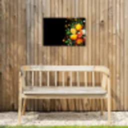 Citroenen - Zwart - Kruiden - Graffiti - Verf Tuinposter op houten frame 2 cm dik klein -sfeer4