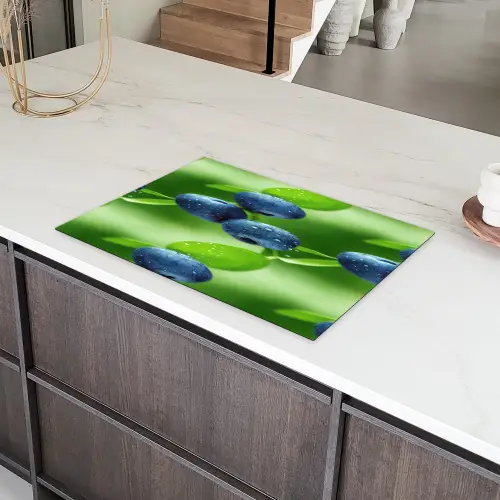 Bosbessen - Paars - Bladeren - Groen Inductie beschermer vinyl 3mm klein 276 -sfeer8