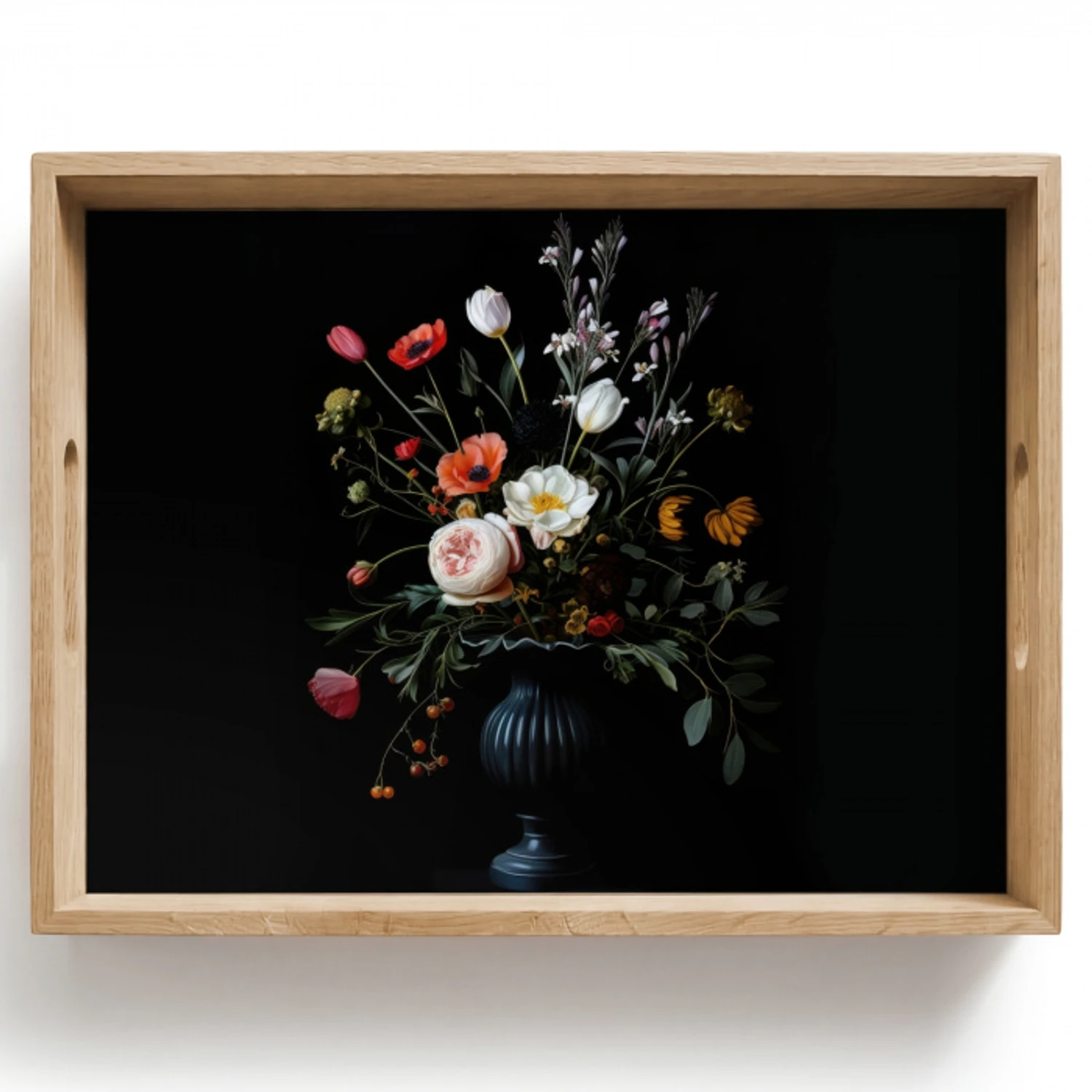 Bloemstuk - Vaas - Zwart Dienblad Rechthoek middel -z3d_shopping