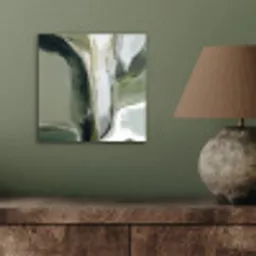 Natuur - Abstract - Groen - Penseelstreken aluminium wit klein -sfeer2