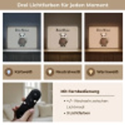 Panda - Blauwe bloemen - Zachtheid Light Box met batterij (Wandlamp kind) middel -USP_lichtkleurDE