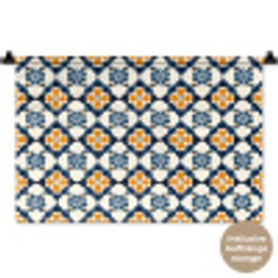 Klassiek - Geometrisch - Blauw Wandkleed katoen klein 269 -t3d_DE