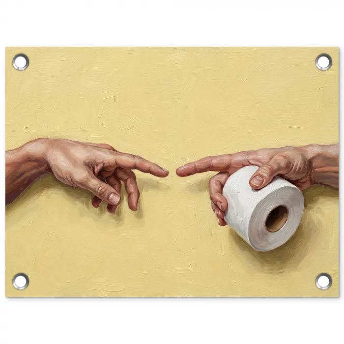 Klassiek - Kunst - Humor tuinposter los doek klein -3d
